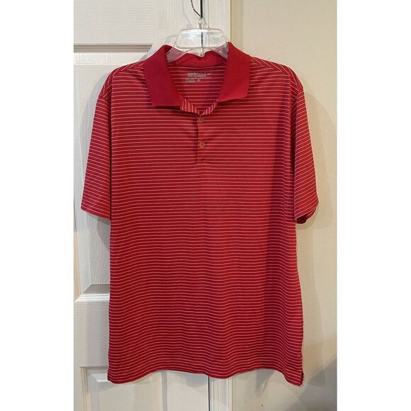 Nike Other - Nike Golf Tour Performance Men's Sz L Dri Fit Red & White Stripped
